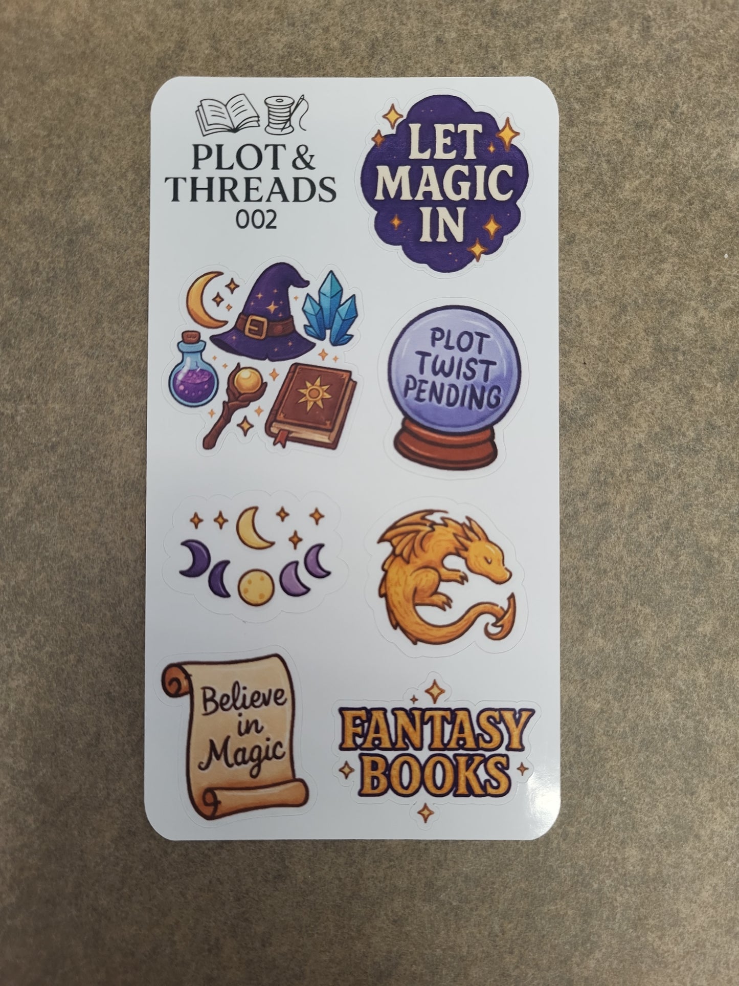 Plots & Threads Trope Sticker Sheet – Genre-Themed Bookish Stickers for Journals & Gifts Includes keywords like “trope sticker sheet,” “bookish stickers,” “genre-themed,” “journals,” and “literary gifts.”
