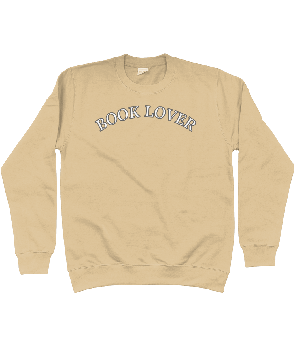 “Book Lover” Sweatshirt – Cosy Literary Apparel for Readers  4 Moody Colours & Embroidered Icon
