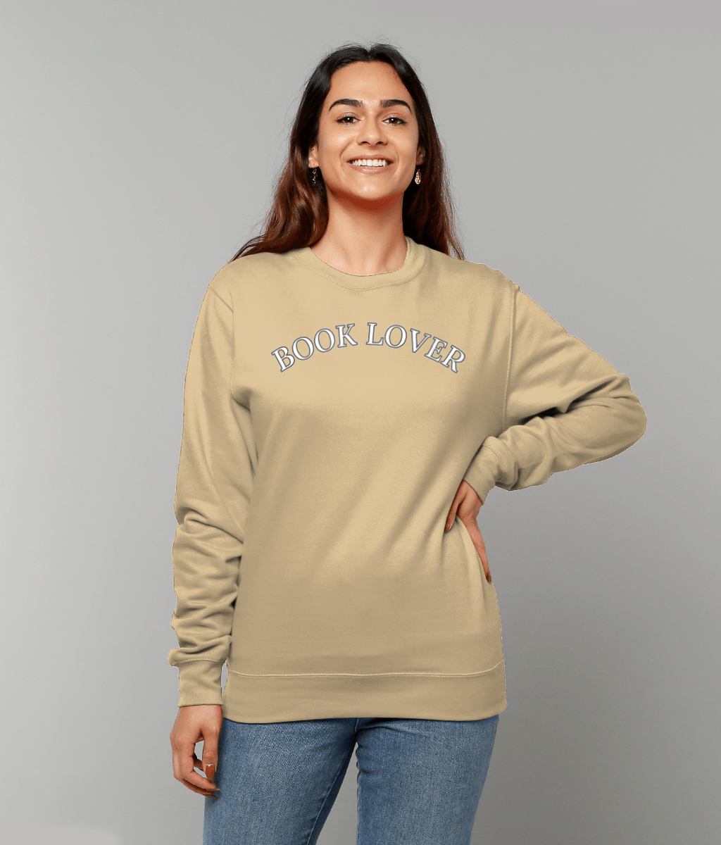 “Book Lover” Sweatshirt – Cosy Literary Apparel for Readers  4 Moody Colours & Embroidered Icon
