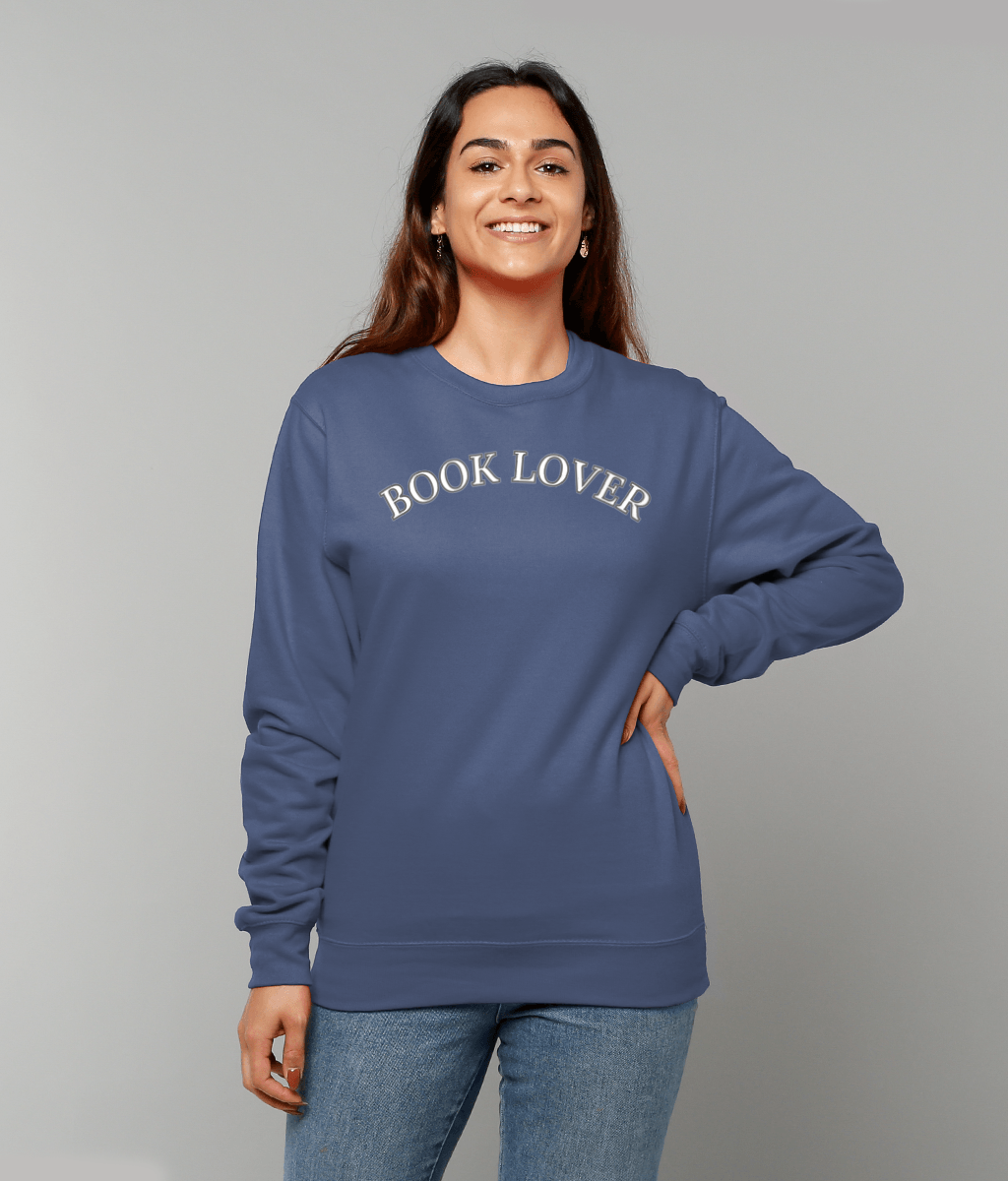 “Book Lover” Sweatshirt – Cosy Literary Apparel for Readers  4 Moody Colours & Embroidered Icon
