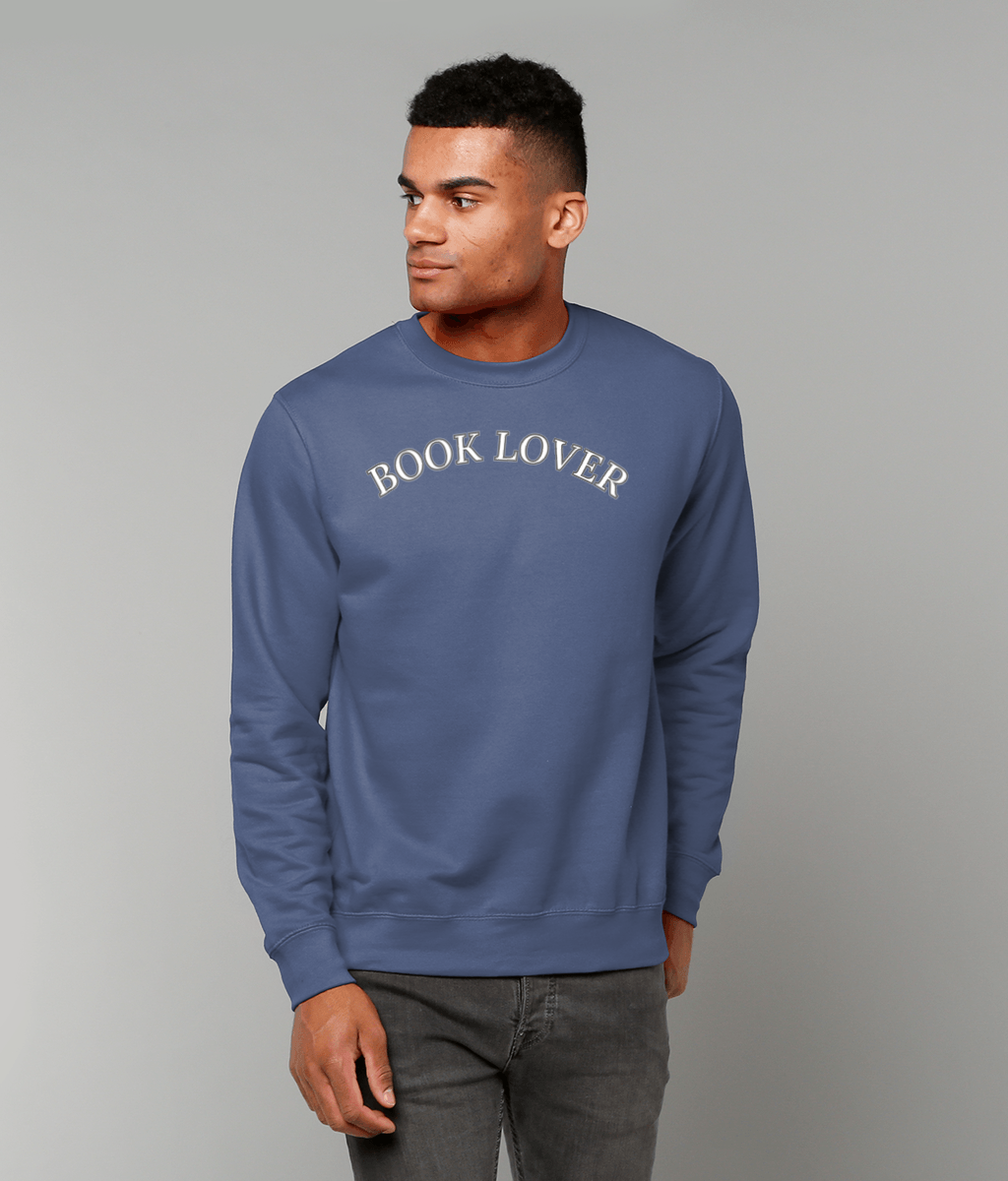 “Book Lover” Sweatshirt – Cosy Literary Apparel for Readers  4 Moody Colours & Embroidered Icon