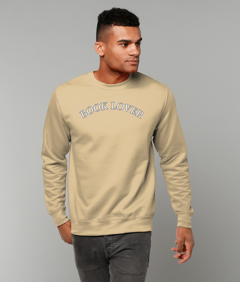 “Book Lover” Sweatshirt – Cosy Literary Apparel for Readers  4 Moody Colours & Embroidered Icon