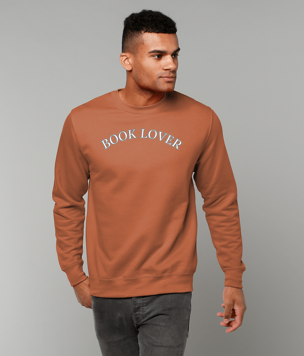 “Book Lover” Sweatshirt – Cosy Literary Apparel for Readers  4 Moody Colours & Embroidered Icon