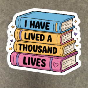 “Books Are My Therapy” Sticker – Cosy Literary Design  Individual or Full Set Available