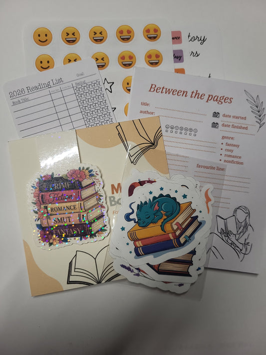 Between the Pages Bundle – Stickers, Notebook & Bookmark Set